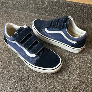 VANS Off The Wall Womens Sz 8.5 Blue Suede/Canvas Snap On Sneaker Low Top Mens 7